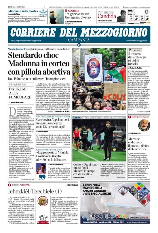 Prima-pagina-corriere del mezzogiorno-del-2025-03-09